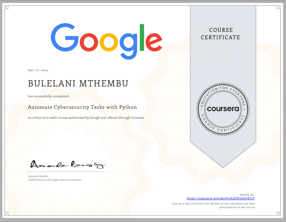 certificate